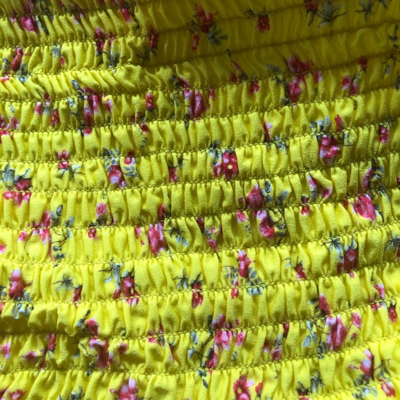 Banana Moon Yellow floral bandeau top SZ 44 - Picture 2 of 8